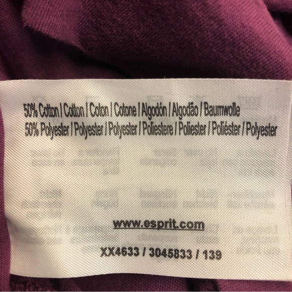 ☀️ Esprit Cowl Neck Long Sleeve Top Size Medium in Purple - Picture 8 of 8